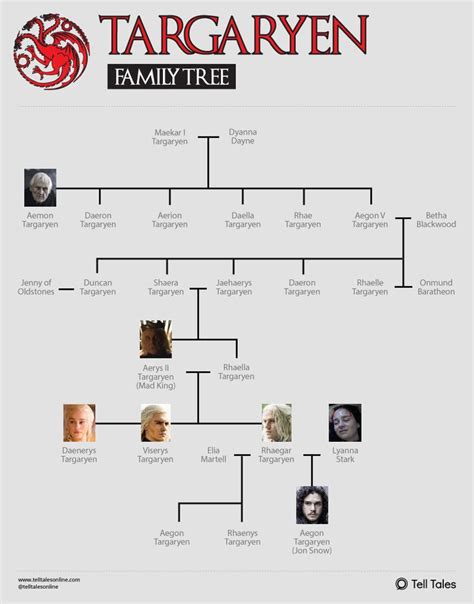 The Targaryen Family Tree Explained [Infographic] | Targaryen family ...