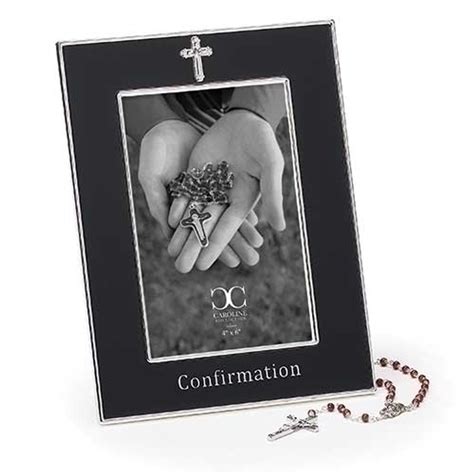 8 Confirmation Frame With Rosary Beads Confirmation Photo Frame By