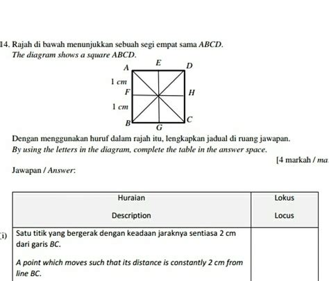 Solved 14 Rajah Di Bawah Menunjukkan Sebuah Segi Empat Sama ABCD The