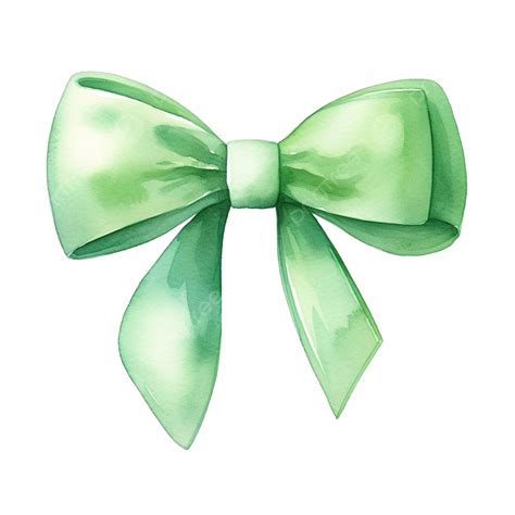 Watercolor Green Bow Ribbon Green Watercolor Ribbon PNG Transparent