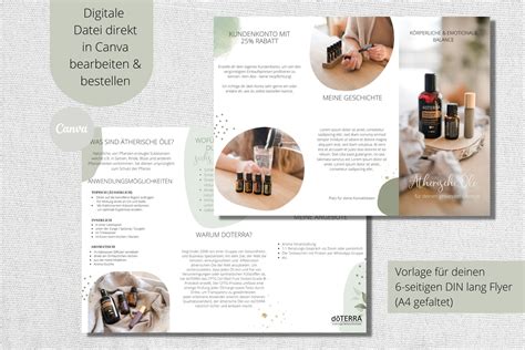 Doterra Flyer Vorlage für doTERRA Berater Ätherische Öle Flyer grün