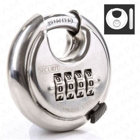 Securit 4 Digit Combination Discus Padlock Round Heavy Duty Shedgate