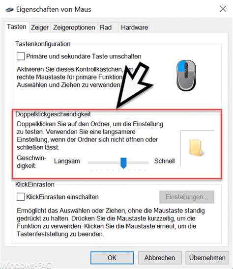 Doppelklickgeschwindigkeit Der Maus Bei Windows Einstellen Windows Faq