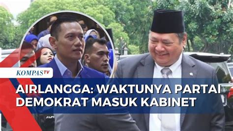 Ahy Jadi Menteri Airlangga Klaim Sudah Waktunya Demokrat Masuk