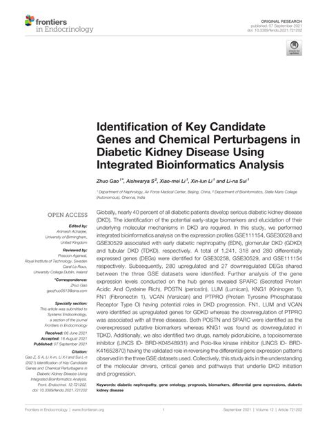 PDF Identification Of Key Candidate Genes And Chemical Perturbagens