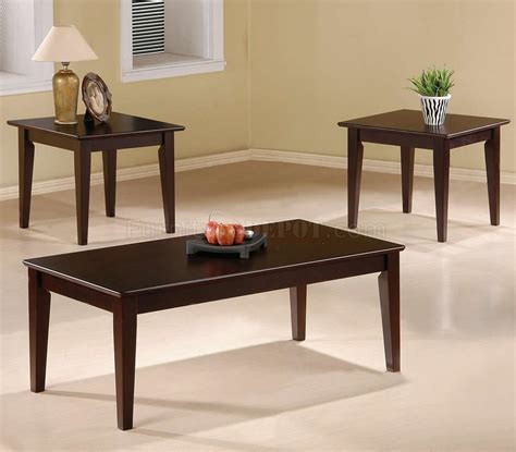 Cappuccino Finish Modern Elegant Pc Coffee Table Set