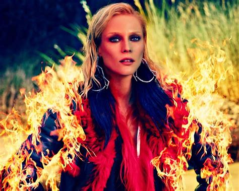 Diane Kruger Red Yellow Blonde Creative Woman Situation Fire