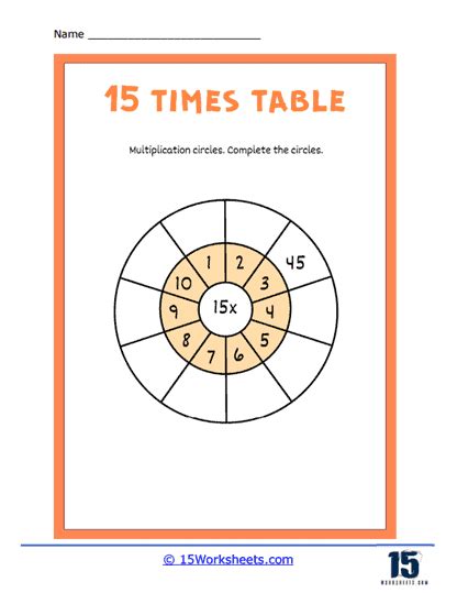 15 Times Tables Worksheets 15