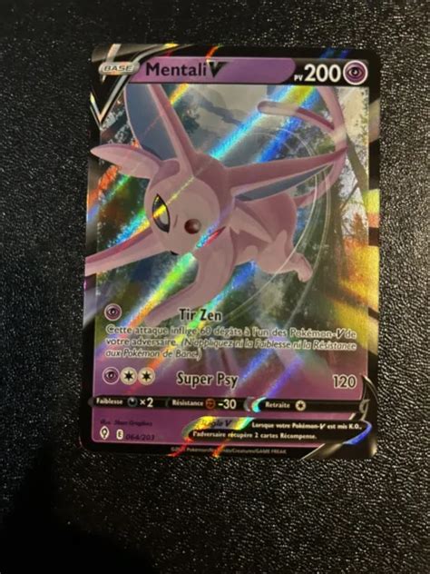 CARTE POKÉMON MENTALI V 064 203 EB07 Epée Bouclier Evolution Céleste FR