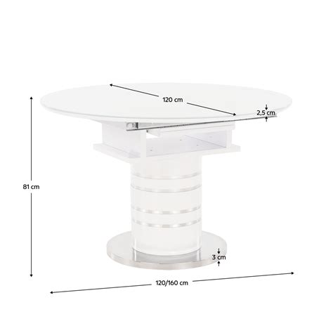 Mas Dining Extensibil Alb Extra Lucios Hg Diametru X Cm Zamon