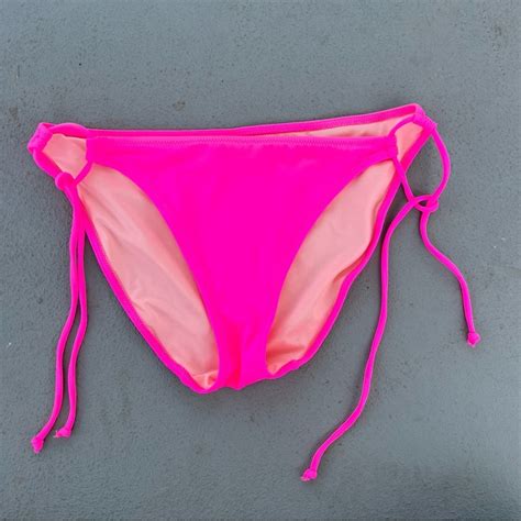 Victorias Secret Neon Hot Pink Side Tie Bikini Bottoms MEDIUM EBay