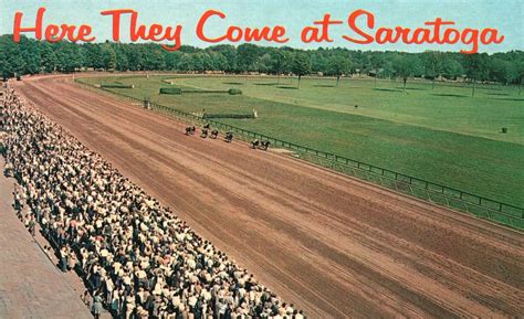 Vintage Postcard Saratoga Race Track Thrilling Finish Saratoga Springs