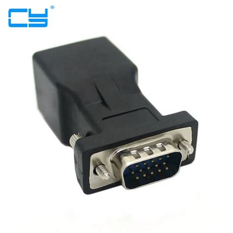 Extender Vga Rgb Hdb 15pin Male To Lan Cat5 Cat6 Rj45 Cat6 Network Cable Female Adapter Adaptor