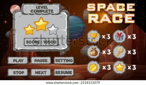 Space Game Background Template Elements Illustration Stock Vector ...