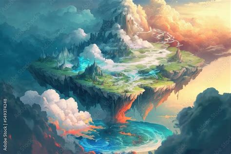 fantasy floating island. digital art. concept art as wallpaper ...