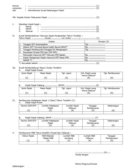 Surat Keterangan Fiskal Untuk Tender Dan Caleg