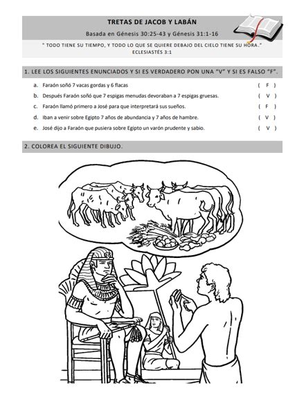 Clase Jos Interpreta El Sue O De Fara N Bible Activities For