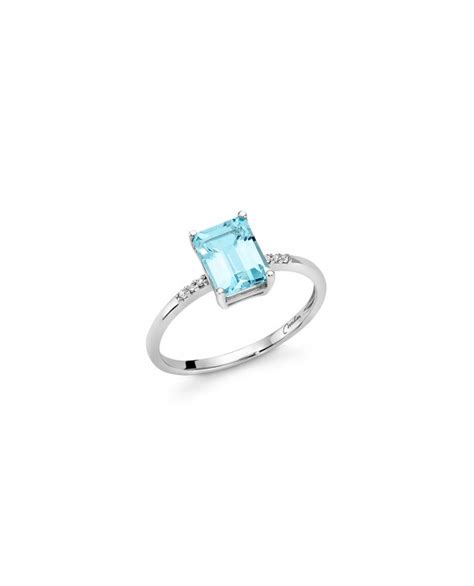 Anello Con Topazio Azzurro E Diamanti Di Miluna Lid X