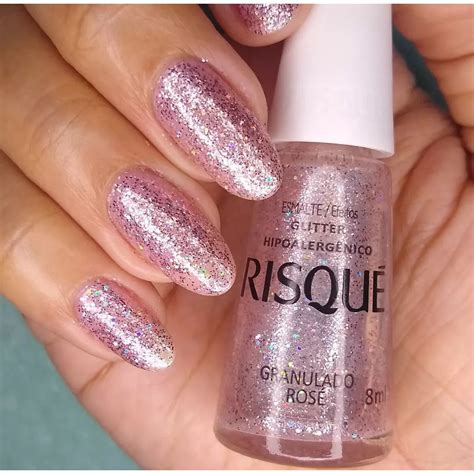 ESMALTE RISQUE GRANULADO ROSE Shopee Brasil