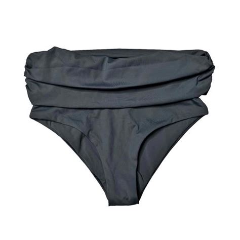 Skims Swim Nwt Skims Sculpting Swim Foldover Bikini Bottoms Gunmetal Womens M Poshmark