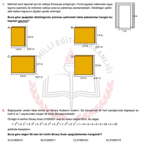 Meb Lgs Matematik Rnek Sorular Mart Ideas E Itli Rnekler