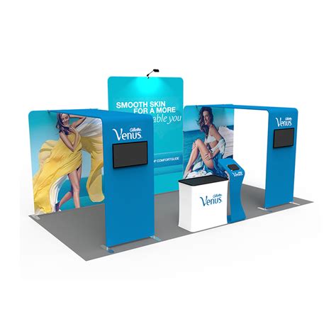 10x20 Trade Show Booth Formulate Fabric 13 With Dual Bridges With Tv