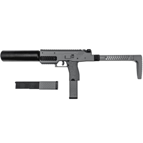 VORSK Réplique Airsoft SMG VMP 1X avec silencieux GBB Gaz GRIS