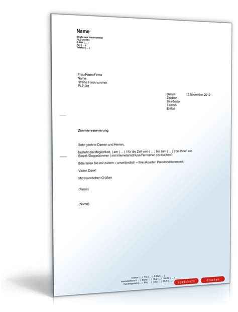 Musterbrief Anfrage Ferienwohnung 