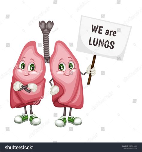 Cartoon Illustration Lungs Human Internal Organs Stock Vector Royalty Free 1027214428