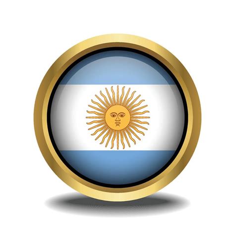 argentina bandera circulo forma botón vaso en marco dorado 20042680