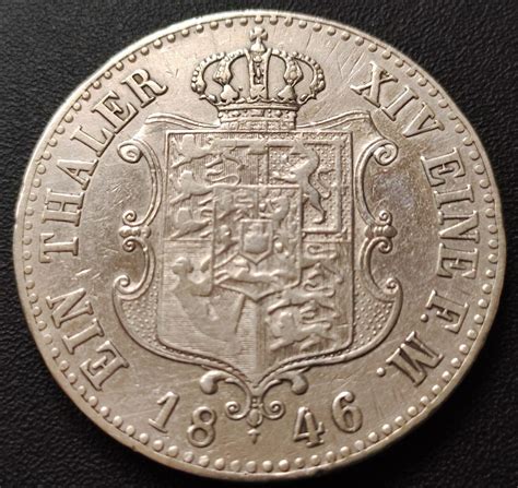 Ein Vereinstaler XXX Ein Pfund Fein JOHANN V G G König von Sachsen 1865 B