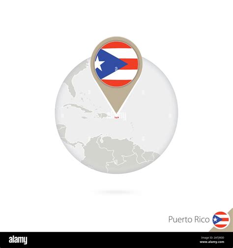 Puerto Rico map and flag in circle. Map of Puerto Rico, Puerto Rico flag pin. Map of Puerto Rico ...