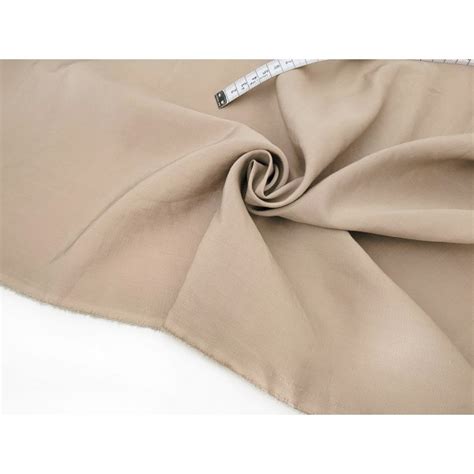 D Stock M Tissu Lin Cupro Soyeux Lourd Fluide Beige Grande Largeur