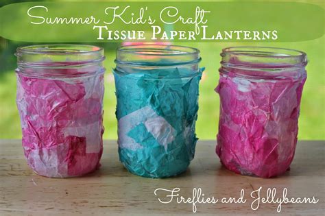 Fireflies And Jellybeans Easy Summer Kids Craft Tissue Paper