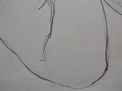 Original Expressive Pencil Drawing Of A Male Nude Crouched Profile Pose