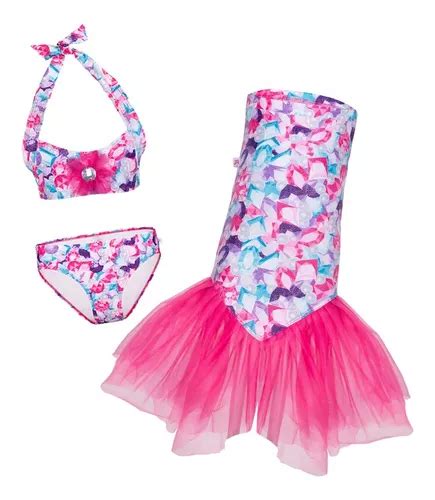 Conjunto Cola Sirena Bikini Traje De Ba O Pzs Beb Ni A J Meses Sin Inter S