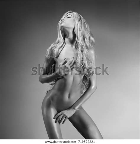 Nude Beautiful Blonde Dancing Colorful Light Stock Photo Shutterstock