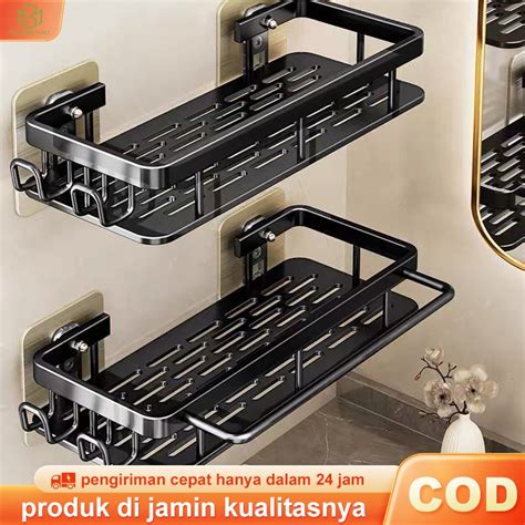 Jual Rak Kamar Mandi Stainless Hitam Dinding Rak Sabun Kamar Mandi Rak