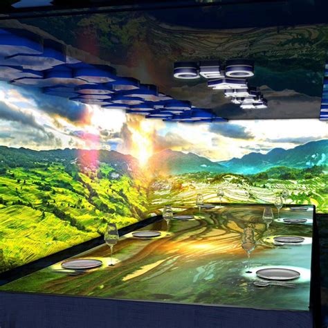 D Holographic Restaurant Projector Curtain Projection Lamp Wall Banquet Hall Naked Eye