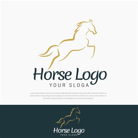 Premium Jumping Horse Line Art Logo Design Illustration Design