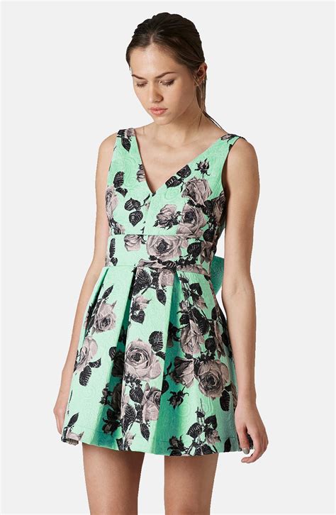 Topshop Floral Print Fit And Flare Dress Nordstrom