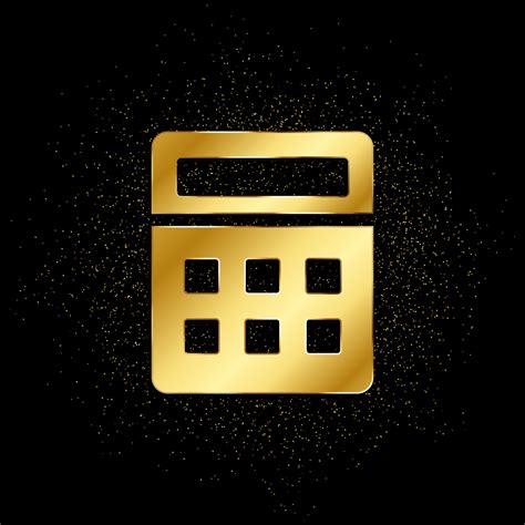 Calculator Gold Icon Vector Illustration Of Golden Particle Background