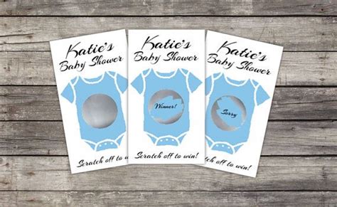 Baby Shower Scratch Off Game Cards Ct Onesie Theme Scratch Off