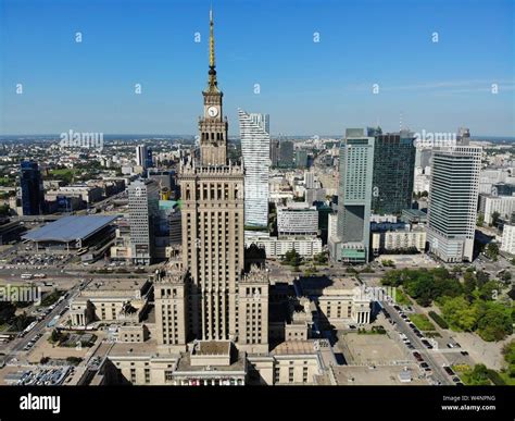 Amazing View From Above The Capital Of Poland Great Warsaw City