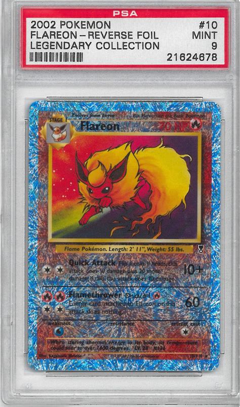 Pokemon Legendary Collection Single Flareon 10110 Reverse Holo Psa