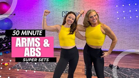 50 Min Arms And Abs Superset Workout All Levels Dumbbells Only