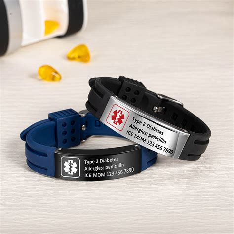 Personalized Emergency Medical Alert Adjustable Silicone Waterproof ...