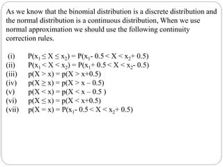 Normal approximation to the binomial distribution | PPT