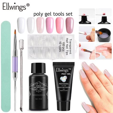 Ellwings 30g 6 Colors Poly Gel Nail Builder Gel Set Crystal Gum Jelly