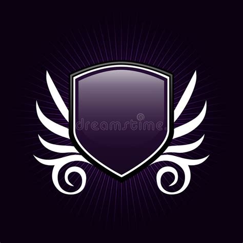 Purple Shield Emblem Stock Vector Illustration Of Arms